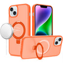 iPhone 13/14 Magnetic Matching Ring Stand Full Rotation Matte Hybrid - Cosmic Orange