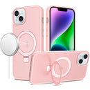 iPhone 13/14 Magnetic Matching Ring Stand Full Rotation Matte Hybrid - Light Pink