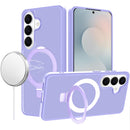 Samsung s26 Magnetic Matching Ring Stand Full Rotation Matte Hybrid - Light Purple