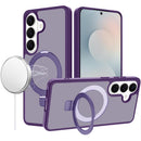 Samsung s26 Magnetic Matching Ring Stand Full Rotation Matte Hybrid - Dark Purple