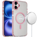 iPhone 17 Transparent Matching Color Magnetic Ring Hybrid - Pink
