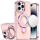 For iPhone 14 PRO MAX 6.7" CHROME HQ Rotational Magnetic Ring Hybrid - Light Pink