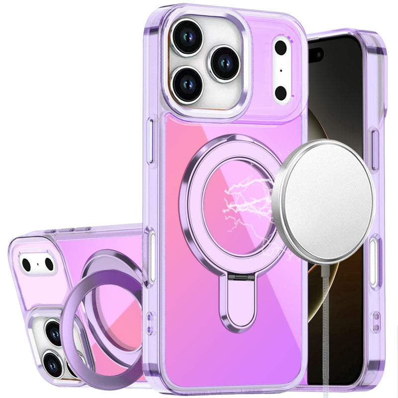 iPhone 17 Pro Max CHROME HQ Rotational Magnetic Ring Hybrid - Light Purple
