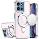 For Moto G 5G 2025/2026 - G Play 2026 - CHROME HQ Rotational Magnetic Ring Hybrid - Clear