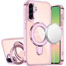 For Samsung Galaxy A57 CHROME HQ Rotational Magnetic Ring Hybrid - Light Pink