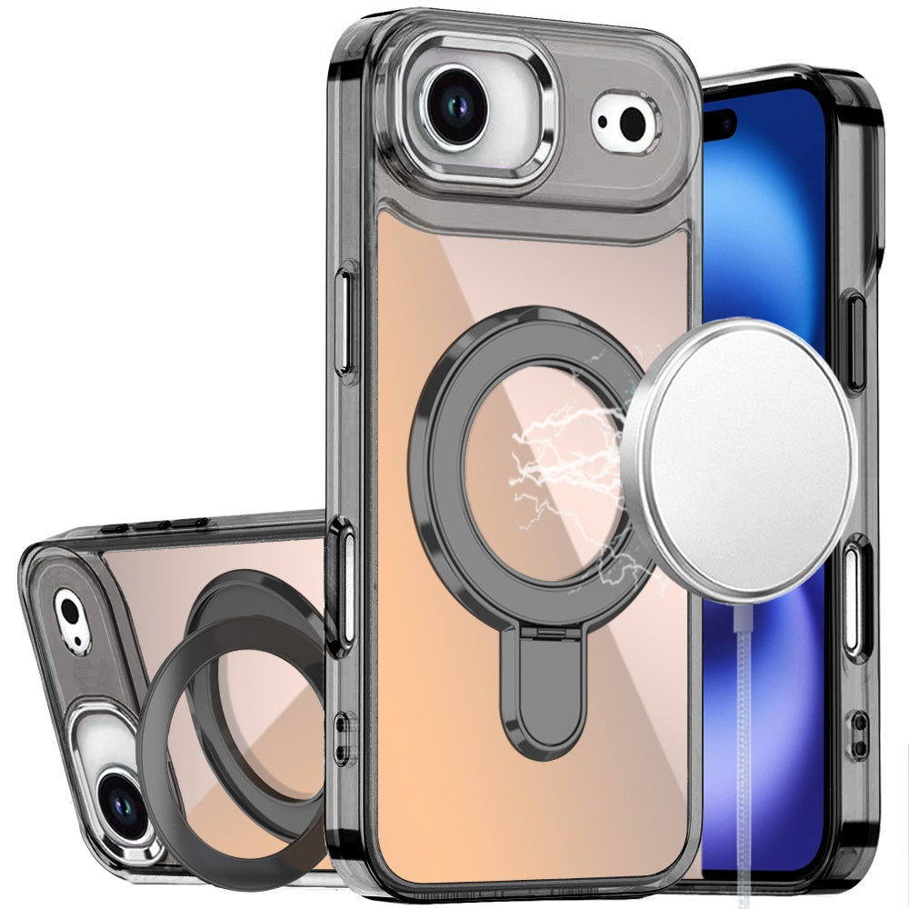 iPhone 17 Air CHROME HQ Rotational Magnetic Ring Hybrid - Black