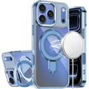 For Apple iPhone 18 Pro CHROME HQ Rotational Magnetic Ring Hybrid - Light Blue