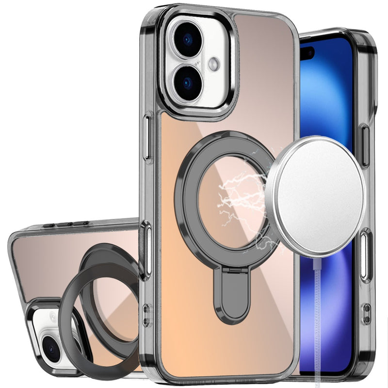 iPhone 17 CHROME HQ Rotational Magnetic Ring Hybrid - Black