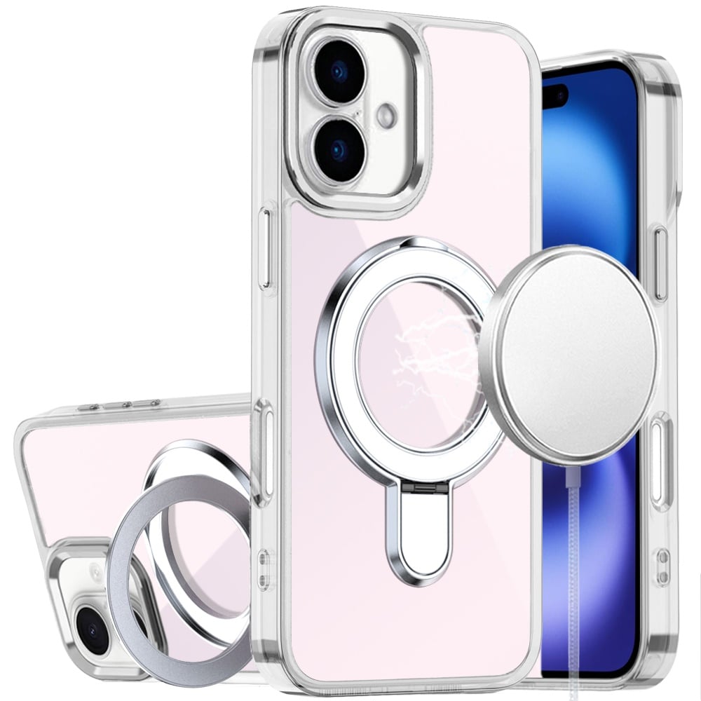 For iPhone 17 CHROME HQ Rotational Magnetic Ring Hybrid - Clear | FR ...