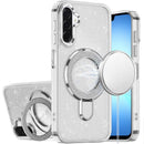 Samsung A17 5G Transparent Glitter Rotaional Magnetic Ring Stand HQ Hybrid - Clear