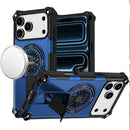 iPhone 17 Pro Max CD Texture Design Magnetic Car Mount Friendly HQ Hybrid - Blue