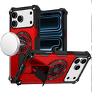 iPhone 17 Pro Max CD Texture Design Magnetic Car Mount Friendly HQ Hybrid - Red