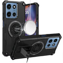 Motorola Moto G 5G 2025 CD Texture Design Magnetic Car Mount Friendly HQ Hybrid - Black