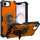 For iPhone 16E (E edition) / SE4 (2025) CD Texture Design Magnetic Car Mount Friendly HQ Hybrid - Cosmic Orange