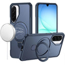 Samsung A17 5G Matte Finish Simplified Magnetic Ring With Stand Hybrid Case - Navy Blue