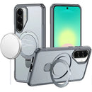 For Samsung Galaxy A27 Matte Finish Simplified Magnetic Ring With Stand Hybrid Case - Gray