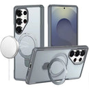 Samsung s26 Ultra Matte Finish Simplified Magnetic Ring With Stand Hybrid Case - Gray