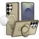 Samsung s26 Ultra Matte Finish Simplified Magnetic Ring With Stand Hybrid Case - Khaki