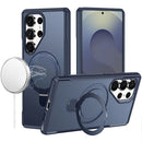 Samsung s26 Ultra Matte Finish Simplified Magnetic Ring With Stand Hybrid Case - Navy Blue