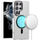 Samsung Galaxy S22 Ultra Matching Clear Transparent Circle Design Case Cover - Black