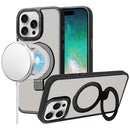iPhone 16 Pro Max 6.9 inch Metal Chrome Kickstand [Magnetic Circle] Shockproof Matching Camera Hybrid - Black