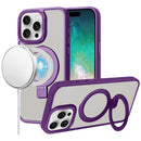 iPhone 16 Pro Max 6.9 inch Metal Chrome Kickstand [Magnetic Circle] Shockproof Matching Camera Hybrid - Purple
