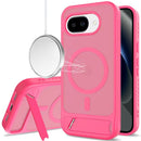 For Google Pixel 10a Matte Magnetic Hybrid with Metal Kickstand Case - Hot Pink