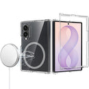 For Samsung Z Fold 8 Clear Transparent Hybrid Magnetic Case Cover - Clear PC + Clear TPU