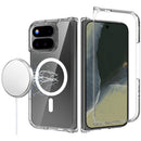For Google Pixel 11 Pro Fold Clear Transparent Hybrid Magnetic Case Cover - Clear PC + Clear TPU