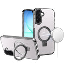 For Samsung A17 5G Dotted Edged Line Transparent HQ Magnetic Ring Stand Hybrid - Black