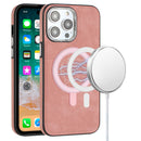 iPhone 15 6.1 Fashion PU Vegan Chrome Edged Case Cover - Pink