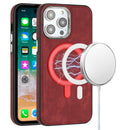 iPhone 15 6.1 Fashion PU Vegan Chrome Edged Case Cover - Red