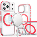 For Apple iPhone 18 Pro Max MagSonic Camera Bracket Stand Magnetic Ring Circle Hybrid - Red