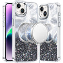 iPhone 13 6.1 Epoxy Glitter Shimmer [Magnetic Circle] Hybrid Case - Black