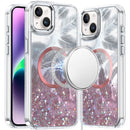 iPhone 13 6.1 Epoxy Glitter Shimmer [Magnetic Circle] Hybrid Case - Light Pink
