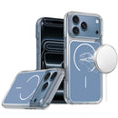 For Apple iPhone 18 Pro Max Metallic Transparent Magnetic Hybrid Case - Light Blue