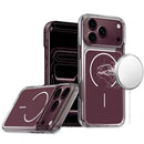 For Apple iPhone 18 Pro Metallic Transparent Magnetic Hybrid Case - Dark Cherry