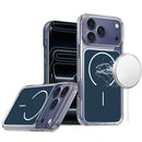 For Apple iPhone 18 Pro Metallic Transparent Magnetic Hybrid Case - Navy Blue