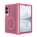 For Samsung Z Fold 8 [Magnetic Circle] Smooth Safe Matte Feel Hybrid Case - Hot Pink