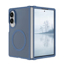 For Samsung Z Fold 8 [Magnetic Circle] Smooth Safe Matte Feel Hybrid Case - Navy Blue