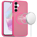 For Samsung Galaxy A36 / A56 [Magnetic Circle] Smooth Safe Matte Feel Hybrid Case - Hot Pink