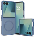 For Samsung Z Flip 8 [Magnetic Circle] Smooth Safe Matte Feel Hybrid Case - Navy Blue