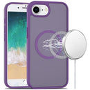 For iPhone 17E / 16E / SE4 [Magnetic Circle] Smooth Safe Matte Feel Hybrid Case - Dark Purple
