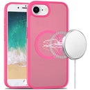 For iPhone 17E / 16E / SE4 [Magnetic Circle] Smooth Safe Matte Feel Hybrid Case - Hot Pink