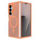 For Samsung Z Fold 8 Ultra [Magnetic Circle] Smooth Safe Matte Feel Hybrid Case - Cosmic Orange