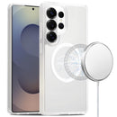 Samsung s26 Ultra [Magnetic Circle] Smooth Safe Matte Feel Hybrid Case - Clear