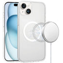 For iPhone 15 [Magnetic Circle] Smooth Safe Matte Feel Hybrid Case - Clear
