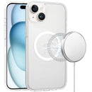 For iPhone 15 [Magnetic Circle] Smooth Safe Matte Feel Hybrid Case - Clear