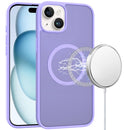 iPhone 15 [Magnetic Circle] Smooth Safe Matte Feel Hybrid Case - Light Purple
