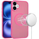 iPhone 17 [Magnetic Circle] Smooth Safe Matte Feel Hybrid Case - Hot Pink